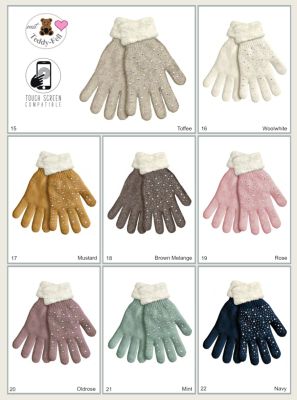 Fingerhandschuhe Funkelsteinchen - in verschiedenen Farben